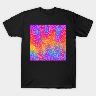 opaque swirls on bright colored background batik T-Shirt